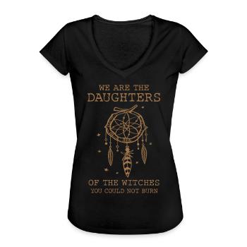 Nous sommes les petites-filles des sorcières - T-shirt vintage Femme - noir - Devant - Danielle (179cm)