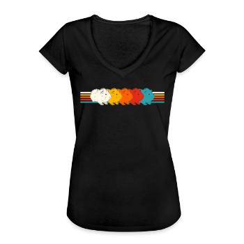 Guinea Pig-Liebhaber. - Frauen Vintage T-Shirt - Schwarz - Vorne - Danielle (179cm)