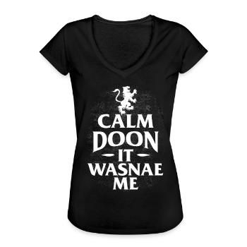 Calmed Es, Essna, Scottish, Scottish - Women's Vintage T-Shirt - black - Front - Danielle (179cm)