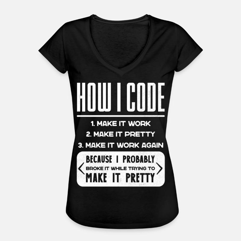 Programmer, Code, Nerd, Programming - Women's Vintage T-Shirt - black