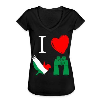 Bird watching, ornithology - Women's Vintage T-Shirt - black - Front - Danielle (179cm)