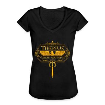 Römische Kaiser - Tiberius - Frauen Vintage T-Shirt - Schwarz - Vorne - Danielle (179cm)