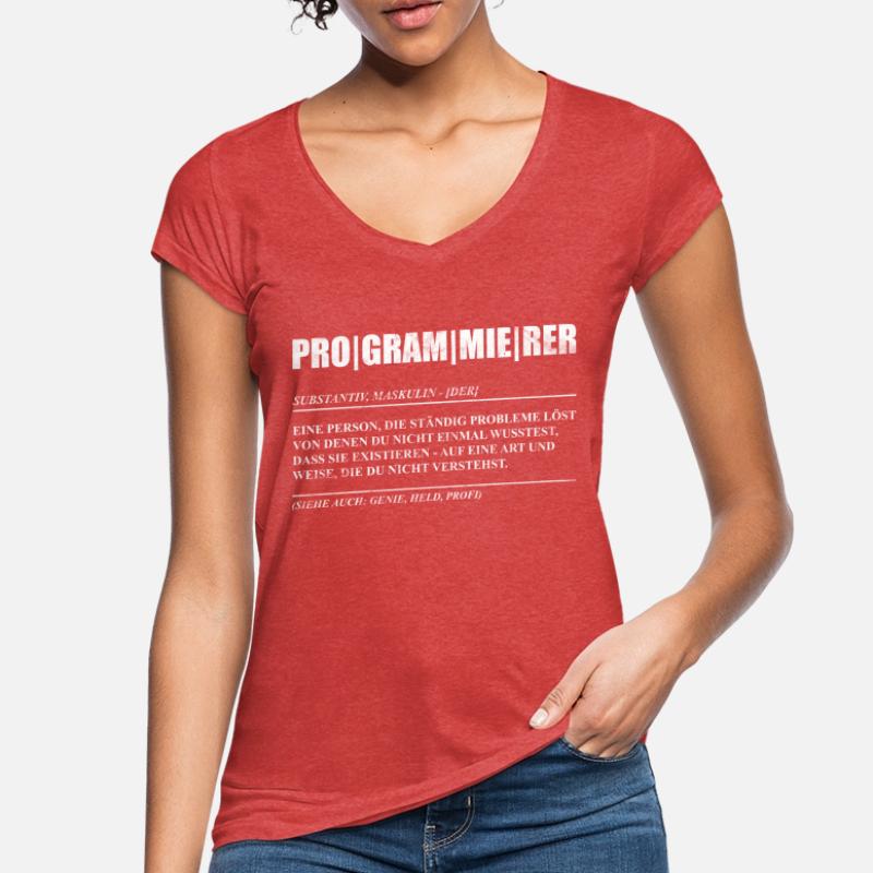 Programmierer Coder Code Nerd Geschenkidee Frauen Vintage T-Shirt