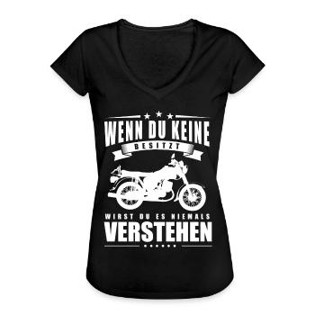 Wenn du keine Besitzt wirst du es nie Verstehen - Frauen Vintage T-Shirt - Schwarz - Vorne - Danielle (179cm)