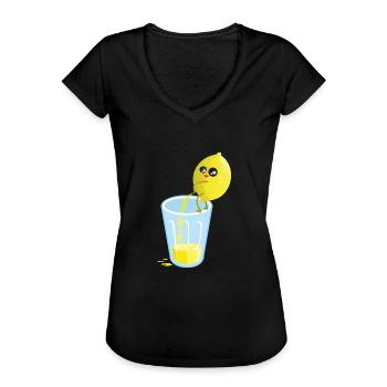 Lemon pees lemonade - Vintage-T-shirt dam - svart - Fram - Danielle (179cm)