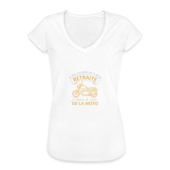 Plan de Retraite J'ai Prévu De Faire De La Moto - T-shirt vintage Femme - noir - Devant - Danielle (179cm)