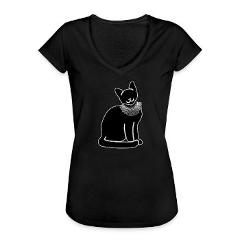 Ruth Bader Ginsberg Notorious (RBG) collar Katze - Frauen Vintage T-Shirt - Schwarz - Vorne