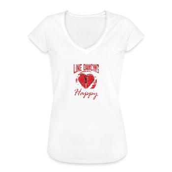 Linedance - Frauen Vintage T-Shirt - Schwarz - Vorne - Danielle (179cm)