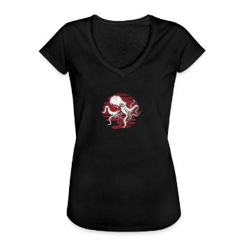 Oktopus Monster Seefahrer - Frauen Vintage T-Shirt - Schwarz - Vorne - Danielle (179cm)