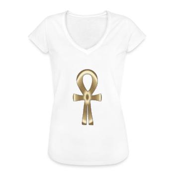 AllEinheitsMensch - Frauen Vintage T-Shirt - Schwarz - Vorne - Danielle (179cm)