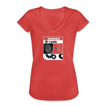 Electronic Music - Shirt - Geschenk - Frauen Vintage T-Shirt - Rot meliert - Vorne - Danielle (179cm)