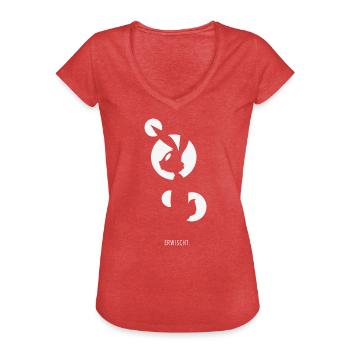 Lustiger Hase Erwischt Spruch Design - Frauen Vintage T-Shirt - Rot meliert - Vorne - Danielle (179cm)