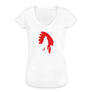 Indiens - Chef indien avec loup - T-shirt vintage Femme - noir - Devant - Danielle (179cm)