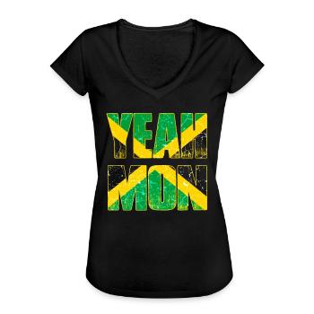 Jamaïque drapeau caraïbes vacances rasta reggae jamaïque - T-shirt vintage Femme - noir - Devant - Danielle (179cm)