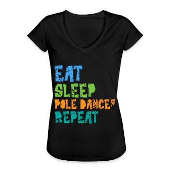 Pole Dance - Frauen Vintage T-Shirt - Schwarz - Vorne - Danielle (179cm)