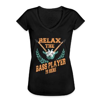 bass player - Women's Vintage T-Shirt - black - Front - Danielle (179cm)