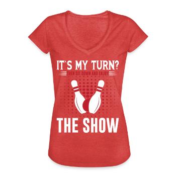 Bowling - Women's Vintage T-Shirt - heather red - Front - Danielle (179cm)