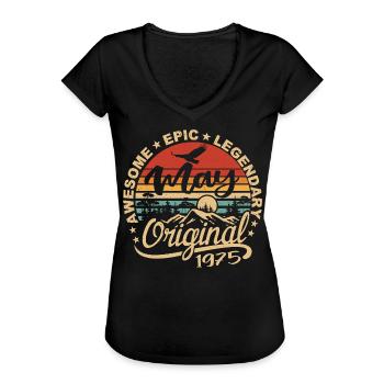 Anniversaire Mai 1975 mai | Gift May 1975 - T-shirt vintage Femme - noir - Devant