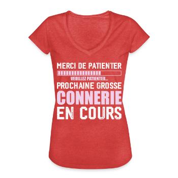 Weiter lustig - Frauen Vintage T-Shirt - Rot meliert - Vorne - Danielle (179cm)