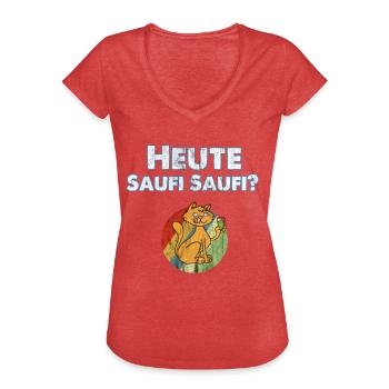 Enterrement de vie de garçon Fête Boire - T-shirt vintage Femme - rouge chiné - Devant - Danielle (179cm)
