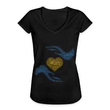 Suède - T-shirt vintage Femme - noir - Devant - Danielle (179cm)