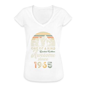 1965 Anniversaire Berge - T-shirt vintage Femme - charbon - Devant - Danielle (179cm)