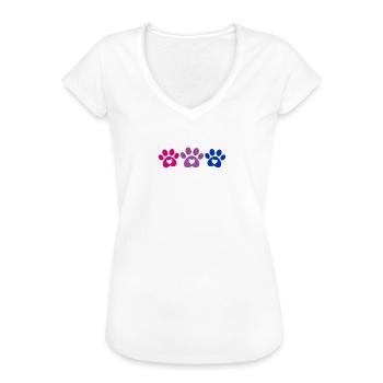 Bisexual Paws Heartbeat Pride - Women's Vintage T-Shirt - charcoal grey - Front - Danielle (179cm)