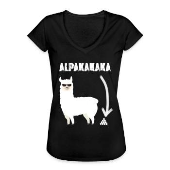 Alpakakaka - Frauen Vintage T-Shirt - Schwarz - Vorne