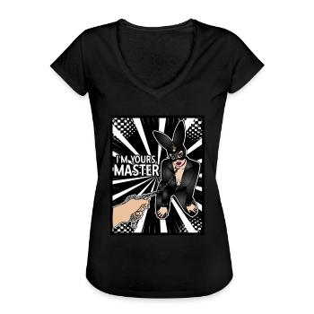 EROTIC GIRL SEXY SUBMISSION BONDAGE MASTER - Frauen Vintage T-Shirt - Schwarz - Vorne