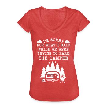 Camping Caravan Campfire Barbecue Campsite - Women's Vintage T-Shirt - heather red - Front - Danielle (179cm)