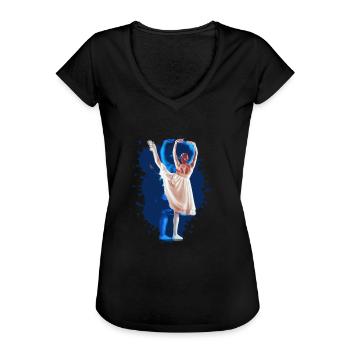 Ballerina,Ballet, Tänzerin, illustration, Figur - Frauen Vintage T-Shirt - Schwarz - Vorne - Danielle (179cm)
