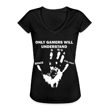 PC Gamer Hand - Frauen Vintage T-Shirt - Schwarz - Vorne - Danielle (179cm)