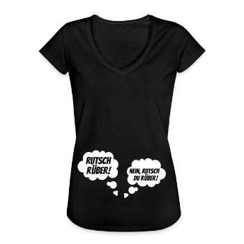 Lustige Sprechblase Schwangerschaft Verkünden - Frauen Vintage T-Shirt - Schwarz - Vorne