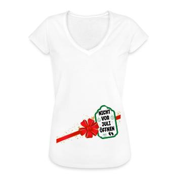 Weihnachten Schwangerschaft Verkünden Juli Baby - Frauen Vintage T-Shirt - Schwarz - Vorne - Danielle (179cm)