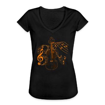 Violon violon musique - T-shirt vintage Femme - noir - Devant - Danielle (179cm)