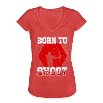 tir à l'arc - T-shirt vintage Femme - rouge chiné - Devant - Danielle (179cm)