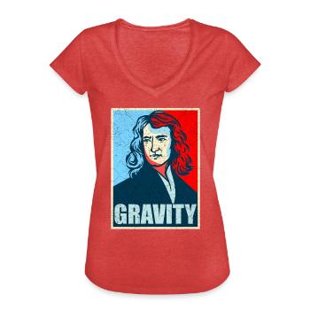Isaac Newton - Women's Vintage T-Shirt - heather red - Front - Danielle (179cm)