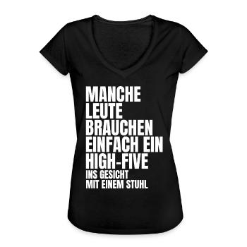 Lustiger Spruch - Frauen Vintage T-Shirt - Schwarz - Vorne - Danielle (179cm)