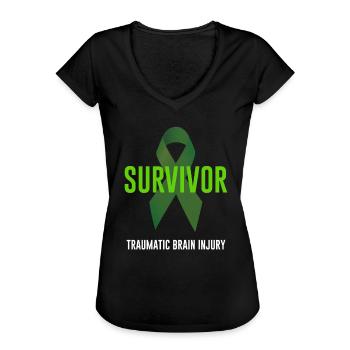 Traumatic Brain Injuries Awareness Memory Sur - Women's Vintage T-Shirt - black - Front - Danielle (179cm)