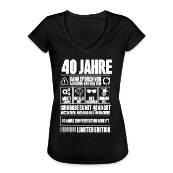 40. Geburtstag Männer Frauen Lustig 40 Jahre - Frauen Vintage T-Shirt - Schwarz - Vorne - Danielle (179cm)