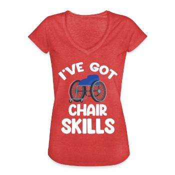 Ich Habe Stuhlfähigkeiten Lustig Paralympischer - Frauen Vintage T-Shirt - Rot meliert - Vorne - Danielle (179cm)