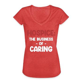 Soins palliatifs : l’affaire des soignants - T-shirt vintage Femme - rouge chiné - Devant - Danielle (179cm)