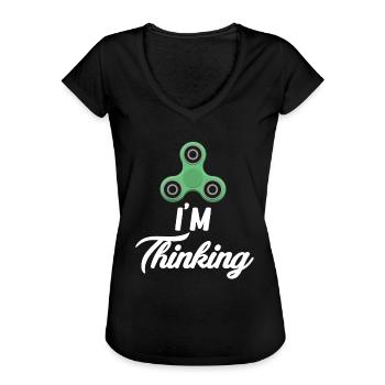 Ich Denke Lustig Adhs Hyperfokus Neurologischer - Frauen Vintage T-Shirt - Schwarz - Vorne - Danielle (179cm)