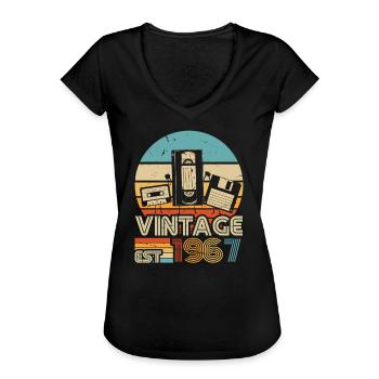 1967 Jahrgang Geburtstag Retro Vintage Geschenk - Frauen Vintage T-Shirt - Schwarz - Vorne