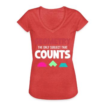 Geometry is the only subject that counts funny - Women's Vintage T-Shirt - heather red - Front - Danielle (179cm)