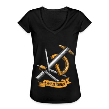 dessinateur - T-shirt vintage Femme - noir - Devant - Danielle (179cm)