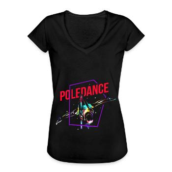 Pole Dance - Frauen Vintage T-Shirt - Schwarz - Vorne - Danielle (179cm)