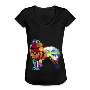 Australian Shepherd - Frauen Vintage T-Shirt - Schwarz - Vorne - Danielle (179cm)
