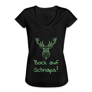 Schnaps trinken Spruch - Frauen Vintage T-Shirt - Schwarz - Vorne - Danielle (179cm)