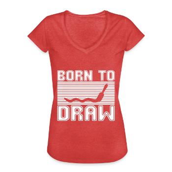 Malen Zeichnen - Frauen Vintage T-Shirt - Rot meliert - Vorne - Danielle (179cm)